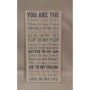 P Graham Dunn Love of My Life Wood Wall Plaque Sign Art Decor Hanging 16×8 NWT